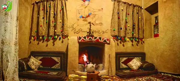 نمای سنتی و قدیمی داخل اقامتگاه بوم گردی آژند بوانات